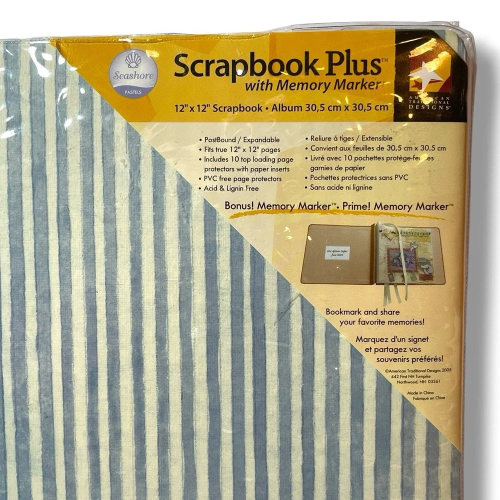 Scrapbook Plus American Traditional Designs Seashore Pastels 12x12 Album New VTG